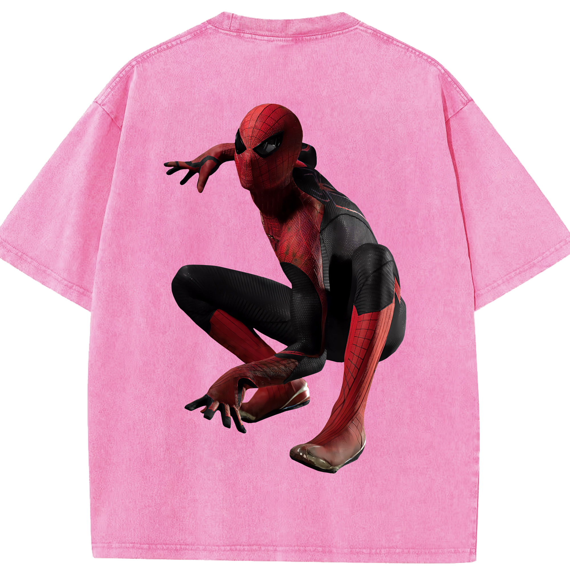 （画像用） Spider Man スパイダーマン 綿100% ヴィンテージ風 半袖Tシャツ（背面プリント）